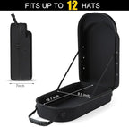 Hard baseball hat case, Hat Carrier Travel Case with Adjustable Shoulder Strap, Hat cap case for 12 Baseball Caps - Perfect for Traveling & At-Home Storage (Black)