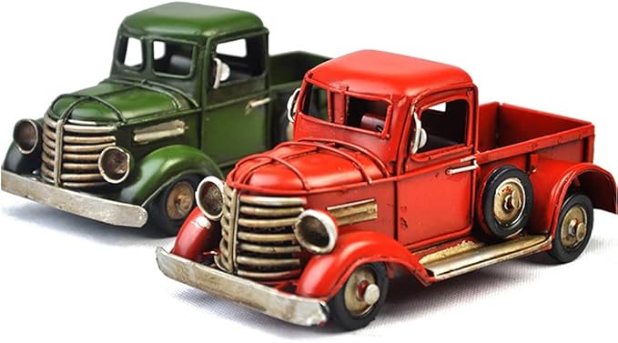 Vintage Truck Tabletop Ornaments Metal Truck Planter Farmhouse Christmas Holiday Decorations Metal Truck Planter