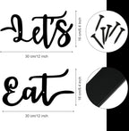 Hotop 2 Pieces Let's Eat Metal Sign, Rustic Black Cutout Eat Kitchen Decor, Kitchen Hanging Wall Plaque Farmhouse Wall Sign for Home Kitchen Dining Living Room Decoration