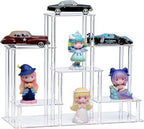 6 Tier Clear Action Figures Display Risers Stand Shelf, Acrylic Display Stands for Collectibles,Pop Figures Holder Perfumes Organizer,Large Rock Risers Rack