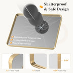 Sweetcrispy Bathroom Wall Mirror, 40x30 Inch Wall Mount Mirror for Over Sink, Modern Rounded Rectangle Vanity Mirrors with Matte Metal Framed, for Home Decor, Living Room, Bedroom, Gold