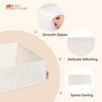 Cotton Linen Drawer Organizer for Baby Clothes, 12Pack Multi-Size Nursery Dresser Dividers for Clothes, Premium Foldable Storage Bins for Bedroom, Closet and Diaper Table, Beige