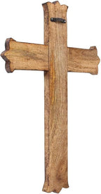 IBLAY Wooden Religious Catholic Crucifix Cross Wall Hanging 18 x 12 Inches Carvings Living Room Home Decor Accent Church Chapel Altar Wall Art Decor