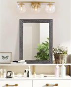 AAZZKANG Wall Mirror with Rectangle Wood Frame Large 20"x16" Rustic Decorative Hanging Mirrors for Bedroom Bathroom Living Room Home Office