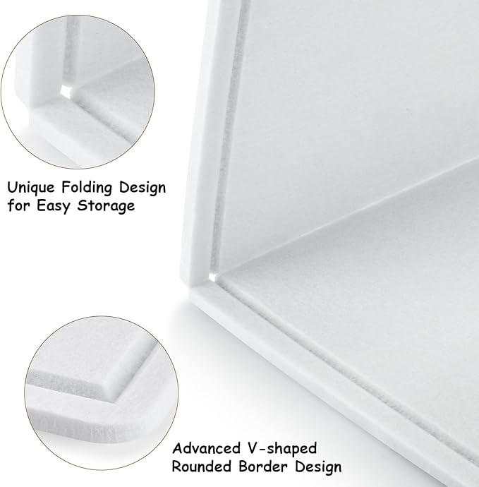 Large Bulletin Board, Foldable 72x48 Inches Cork Board Alternative, Large Felt Board Decorative Pin Board for Wall, Foldable Photo Board Self-Adhesive Vision Board with 36 Pushpins White