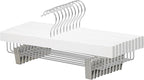 Amazon Basics Durable Wooden Pants and Skirt Hangers with Clips,Closet Organizer,White,(Pack of 60)