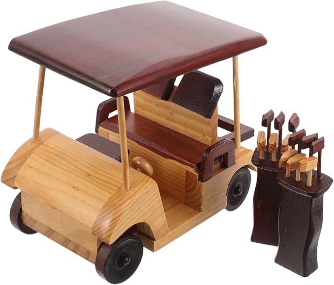 Rustic Car Model Wooden Antique Vehicle Ornament for Home Office Decor Vintage Collectible Car Figurine for Desk and Collectors