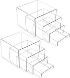 MerryNine Acrylic Risers 8 Pcs, Clear Risers Display Stand, Acrylic Display Risers, Risers for Display for Cupcakes, Figures, Retail, Collectible Figures, Cosmetics, Collectibles Display, Square