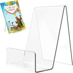 Aredpoook 6 Pack Acrylic Book Stand, Clear Easel Stand for Display, Book Display Holder, Display Stand for Album, CD, Magazine, Postcard, Picture, Plate, Artworks, Phone, Tablet