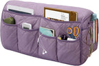 Armchair Caddy, Sofa Armrest Organizer, Non Slip Recliner Organizer, Remote Control Holder for Recliners, Recliner Arm Caddy with 14 Pockets Storage for TV Remote, Phone, Magazine (Purple)