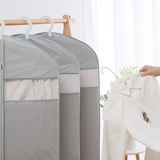 Dress Bags for Gowns Long, 65'' Long Dress Clear Garment Bag(Set of 4, 23.3'' X 65'')