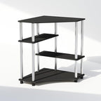 Furinno Turn-N-Tube Storage Shelves, 4-Tier Corner Shelf, Toolless Assembly Display Rack, Corner Bookshelf for Small Space, for Organization and Storage, Living Room, Home Office, Americano
