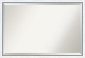 Amanti Art White Wall Mirror 26x38 Morgan White Blue Rectangle Bathroom Mirror for Wall Decor Living Room, Large Modern Wood Frame, Hangs Horizonally and Vertically, Bathroom Decor, Beveled Edge