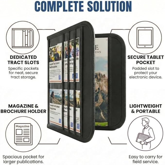 JW Tract Holder, JW Magazine Holder, JW Field Service Supplies, JW Ministry Supplies, JW Ministry Organizer, Jehovahs Witnesses Gifts, jw.org Accessories, JW Pioneer Gifts, Best Life Ever JW Gifts