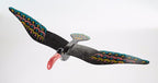 WitnyStore Wooden Bird Mobile 24" Black Long Red Beak Hand Made Painted Wood Flapping Wing Birds Hanging Ceiling Decor Wind Chimes Handcrafted Art Animal Decorative Collectibles Décor Gifts Souvenirs