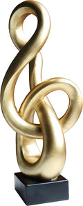 16" Modern Abstract Ribbon Decorative Sculpture, Knot Sculptures,Home Decor,Coffee Table Statues,Dining Living Room Desk Decor,Musical Note,Golden