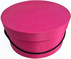 Sarah's Hat Boxes Classic Cerise Hat Box – 8.75" x 4.5" (Dia. x Ht.) Handmade in USA – Odorless Non-Toxic Adhesive, Cording Handle – Premium Storage for Hats & Accessories