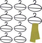 AHANDMAKER 10 Packs Black Scarf Hanger, Scarf Holder Organizer Space Saving Plastic Scarf Hanger, for Shop Home Scarves Headscarves Sorting Storaging
