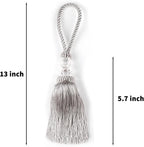2 Pack Gold and Silver Tassel Key With Loops, Large Handmade Craft, DIY Accessories for Home Decoration (Silver, 2)