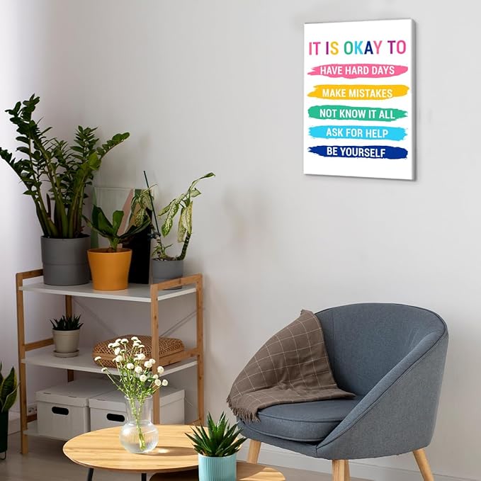 Inspirational Wall Decor Posters for Teens Room, Motivational Quotes Wall Art for Bedroom Bathroom Classroom Home Office Decorations, Encouragement Gift for Woman (11.5 X 15 Inches, Framed)