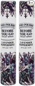 Poo-Pourri Before-You-Go Toilet Spray, Lavender Peppermint, Travel Size 10 mL - Lavender, Peppermint and Citrus (Pack of 2)