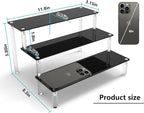 AZEAM Acrylic Riser, Black Display Risers Stand Large Collection Organizer Shelf for Cupcake Food Desserts Holder Cosmetic Products Tabletop Use and More (12 X 8 X 6 Inch) (2 Packs Black)