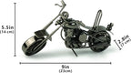 TRANSGOOD Handmade Motorcycle Model with Rolling Wheels, 9" Vintage Steampunk Bike Sculpture, Heavy-Duty Iron Desk Decor, Unique Biker Gift for Dad Husband, Industrial Man Cave Office Home Art (B02)