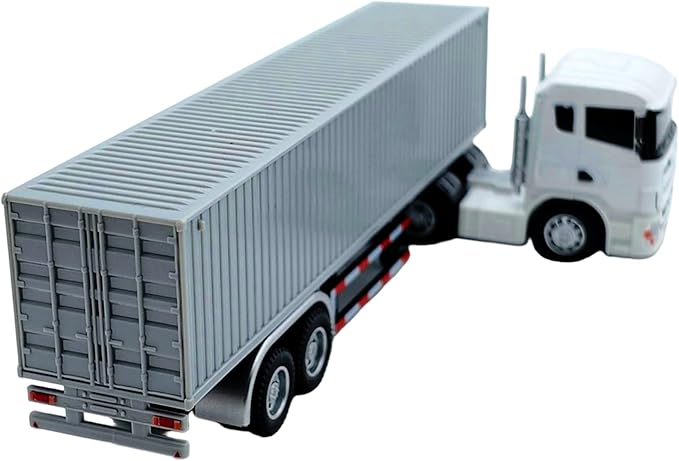 Container Truck Die Cast Metal Vehicle Model 20.5CM Miniature Collectible Ornament Home Office Decors Gift Detailed Miniature Truck Model