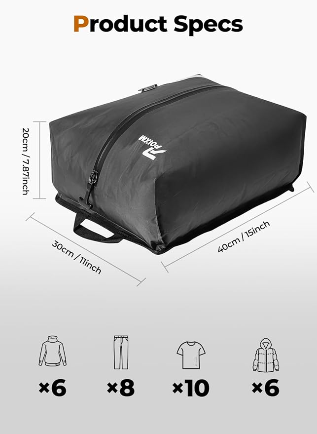 Vacuum Bags for Travel with Pump, Reusable Space Saver Bag, IP67 Waterproof Vacuum Packing Cubes for Travel Suitcases and Backpack (2PC + PUMP)