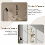 Qtaikong Large Metal Cross Wall Art with Scripture - Christian Religious Wall Decor, Jesus Home Church Wall Hanging, Scripture-Inspired Christian Gift for Christians, 36inch (Golden)