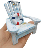 2 Pack Wooden Handmade Mini Chair Box Beach Decor Nautical Theme Decoration for Home Office Desk (Life Ring)