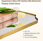 ANDY STAR 30"x55" Large Bathroom Mirror, Gold Scalloped Mirror for Bathroom, Brushed Brass Full Length Wall Mirror with Rust-Proof Stainless Steel Frame, Hangs Vertically or Horizontally