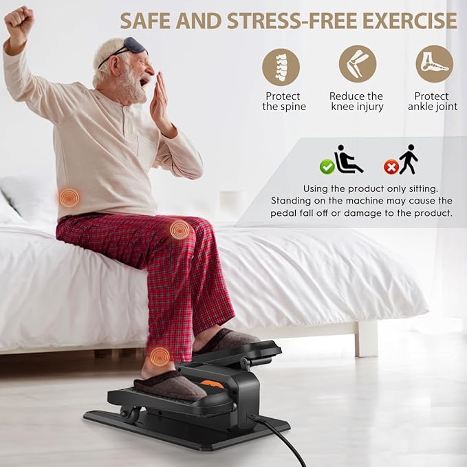 Under Desk Elliptical Machine, Electric Elliptical as Seen on TV for Seniors Adults with 15 Adjustable Speed, Quiet & Portable Electric Seated Pedal Exerciser with Remote Control & 5 Auto Mode