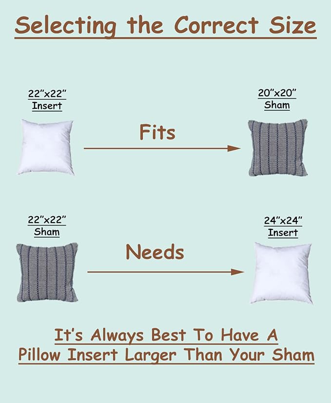Pillowflex Premium Polyester Throw Pillow Insert - 22x22 - Ultra Soft Square Throw Pillow, Couch Sham, Lumbar, Back, Sofa - Machine Washable - Decorative Accent Form - 1 Soft Pillow