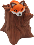Articulating Animals Raccoon, Fox, Panda, Skunk, Possum with Containers - 3D Printed Articulated Joints ADHD, Autism, Relief Anxiety, Collectible Figurines (Fox Tree Stump)