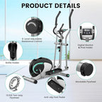 Dripex Elliptical Exercise Machine, Hyper-Quiet Elliptical Machine for Home, Magnetic Elliptical Training Machines with 8-Level Resistance, 6KG Flywheel, Pulse Sensor, LCD Monitor