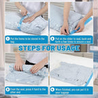 5Pcs Small Size Space Saver Vacuum Storage Bags, Hand Rolled Dust Proof Compression Bags for Travel, Travel Space Saver Bag, Vacuum Sealer Bags for Clothes (50x40cm/20x16in)