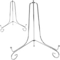 2 Pack Silver Plate Stands for Display 8 Inch， Photo Holder Stand for Picture Frame, Decorative Plates, Book, Photo, Collectibles