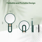 B Beauty Planet 30X Magnifying Mirror, Hand Mirror with Handle, Double Sided Hand Mirror with 30X/1X Magnification, Travel Essential Portable Foldable Makeup Mirror for Precision MakeupGreen