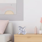XMGZQ Silver Knot Decor for Coffee Table Book,Chain Link Decor for Bookshelf Entry Table TV Stand,Jax Knot Sculpture for Home Living Room,Object Decoracions para sala,adornos para sala Modernos