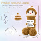 Funny Positive Crochet Animals Gag Doll Emotional Support Stuffed plushies for Adult Men Women,Weird Things Motivational White Elephant (Brown P with Hat)
