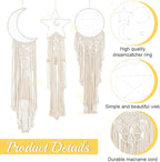 Macrame Kits for Adults Beginners Easy 3 Set Moon Star Craft Kits DIY Dream Catcher Kit with Instructions Video Macrame Wall Hanging Supplies Dream Catcher Kit for Room Wall Decoration