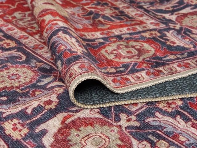 Keen Home Design 3x5 Rug - Machine Washable Entry Rug with Non-Slip Backing, Ideal for Enteryway, Kitchen, Bathroom, Laundry Room - Vintage, Easy Clean, Durable, Low Pile Rug - (3' x 5')