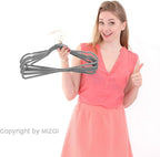 MIZGI Premium Velvet Hangers (30 Pack) Heavy Duty - Non Slip - Velvet Suit Hangers Gray - Copper/Rose Gold Hooks,Space Saving Clothes Hangers (Gray)
