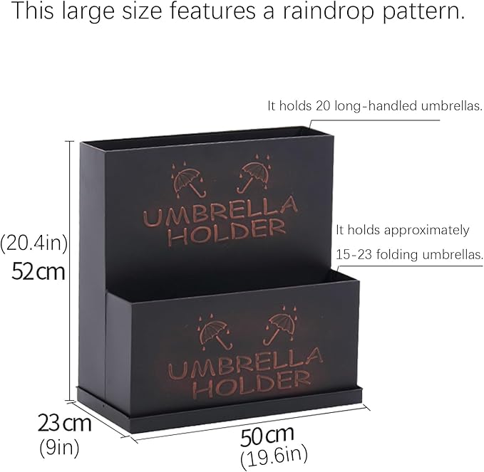 SEIFE Commercial Large Capacity Metal Umbrella Holder Indoor， Can Hold 30 Umbrellas, Tall Umbrella Holder， entryway Umbrella Bucket，for Hotel，Offices，Home(White,Large)