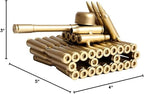 Bullet Shell Casing Shaped Army Tank Metal Sculpture,Great Decorative Artwork Model Gift for Home,Study Room Decorations (95 Tank)