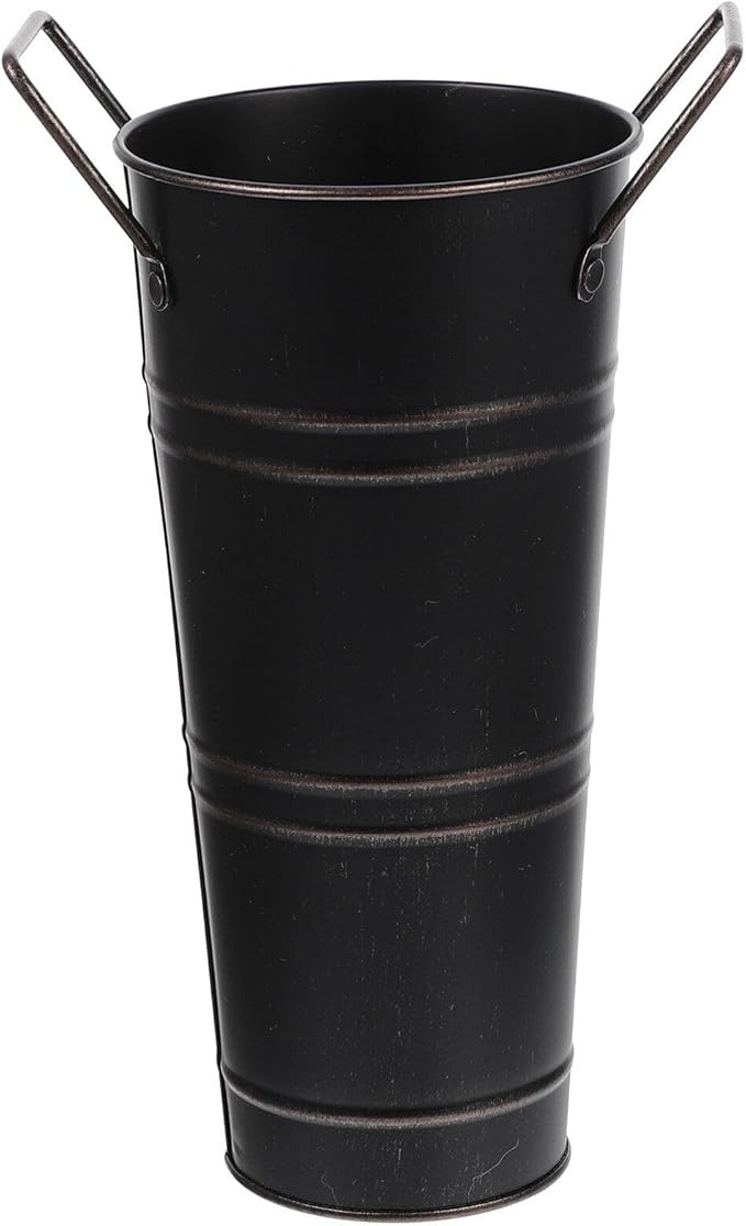 Alipis Metal Umbrella Stand Rack, Umbrella Holder Bin Basket Freestanding Cane Walking Sticks Holder, Arrangement Bucket Tall Floor Vase for Home Office Black