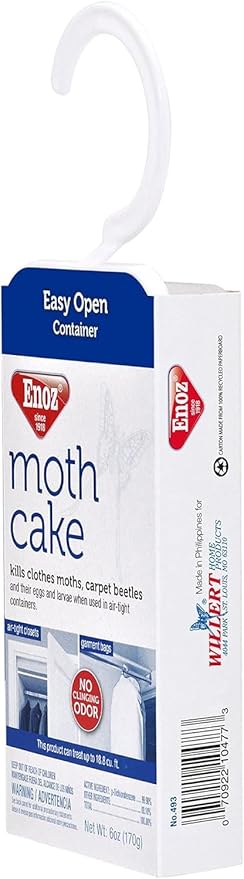 Enoz Moth Cake - 3 Pack (1) Kills Clothes Moths, Carpet Beetles, and Eggs and Larvae