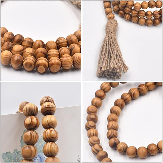 Hanging Decor Beads Decorative Tassels 1pc Wooden String for Home Decor