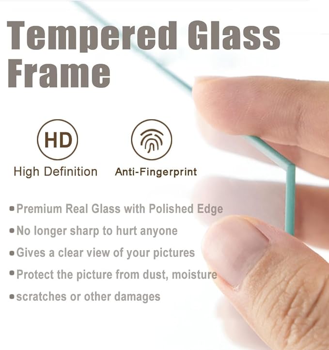 KTKDE 8x8 Picture Frame Real Glass, Display Pictures 4x4 with Mat or 8x8 Without Mat, Modern Style Wood Composite Frame,Black Gallery Wall Frame & Table Top Display，best gift